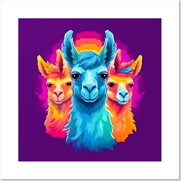 Rainbow Llama Squad Wall Art by Czajnikolandia